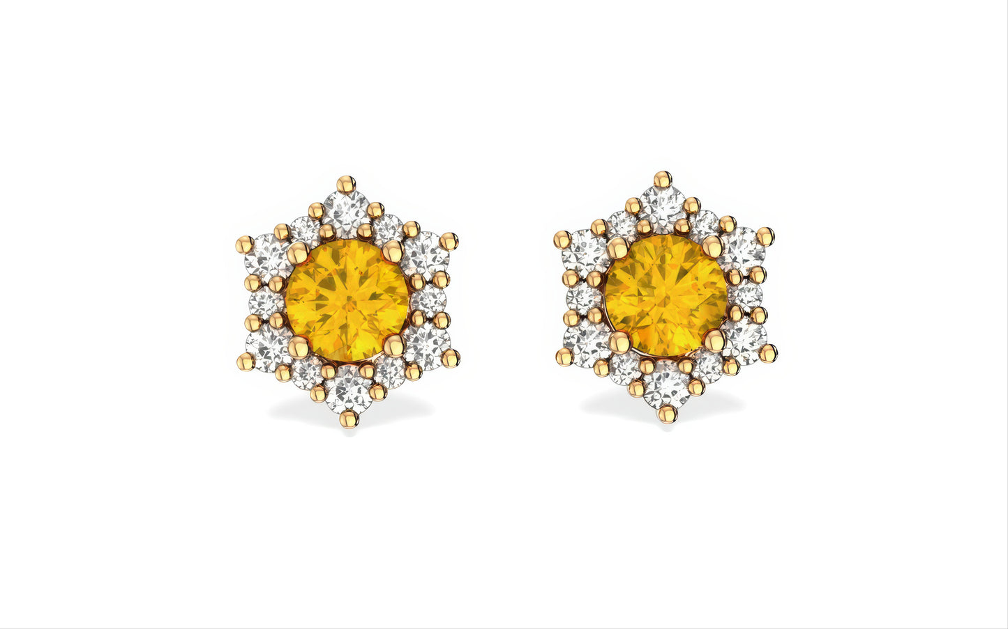 Valentina Citrine Birthstone Earrings in 14k Gold