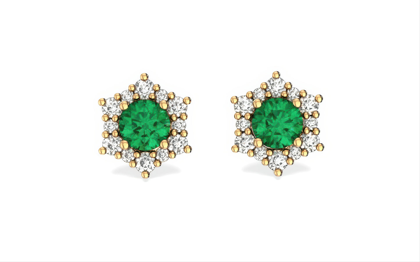 Valentina Emerald Birthstone Earrings in 14k Gold