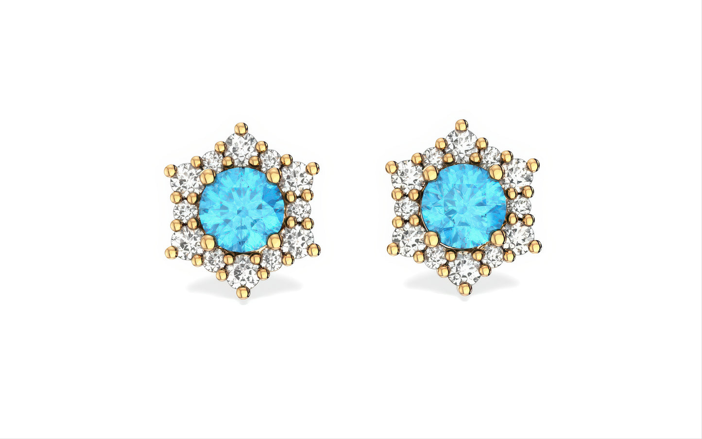 Valentina Topaz Birthstone Earrings in 14k Gold