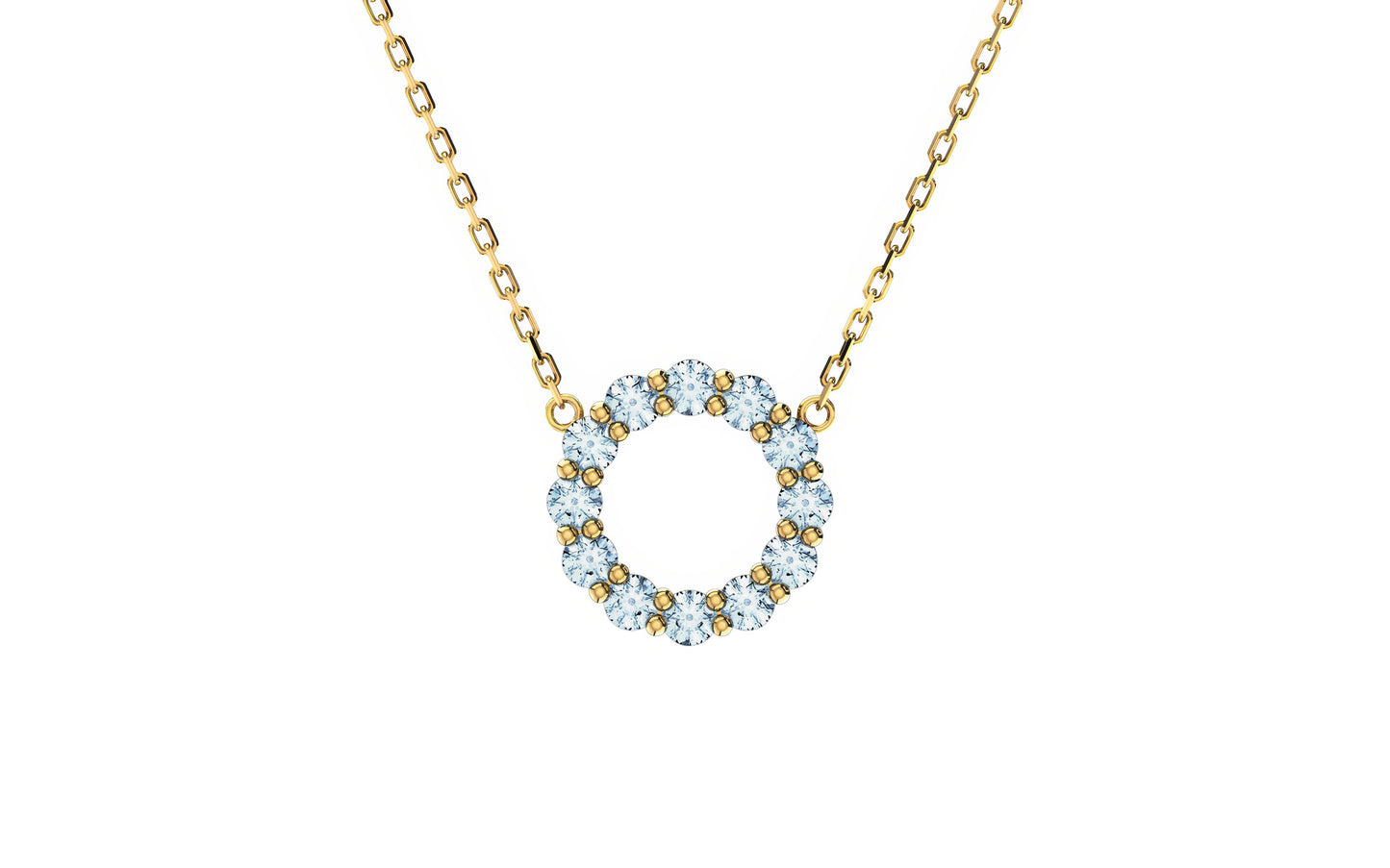 Aleksandra Aquamarine Birthstone Necklace in 14k Gold