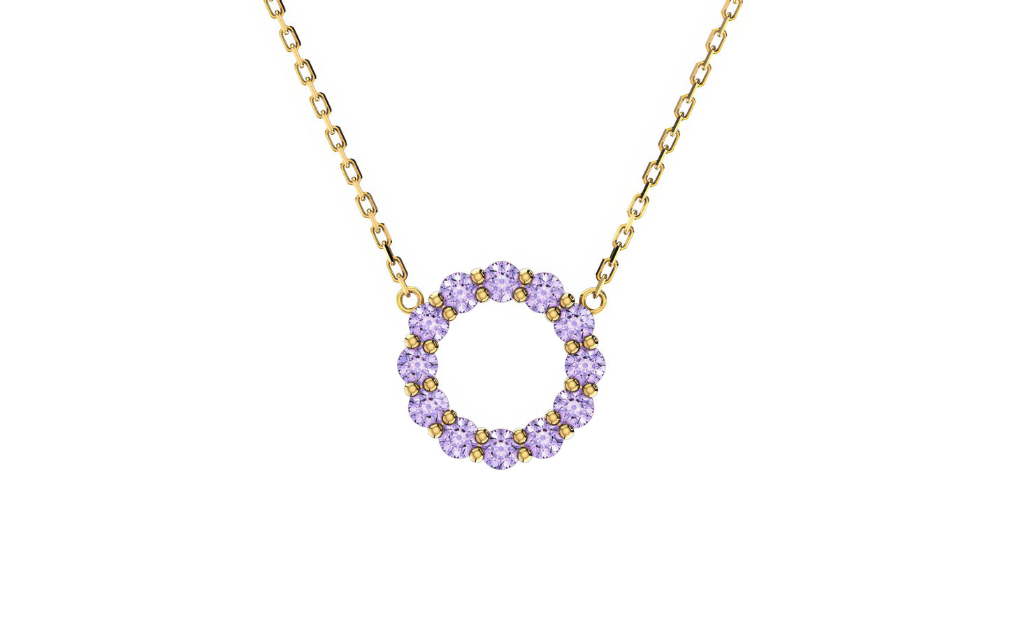 Aleksandra Amethyst Birthstone Necklace in 14k Gold