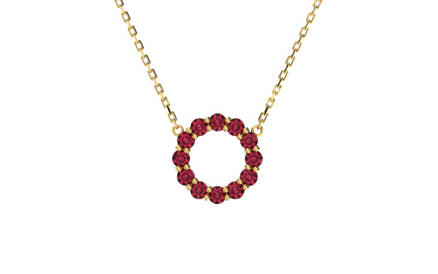 Aleksandra Garnet Birthstone Necklace in 14k Gold