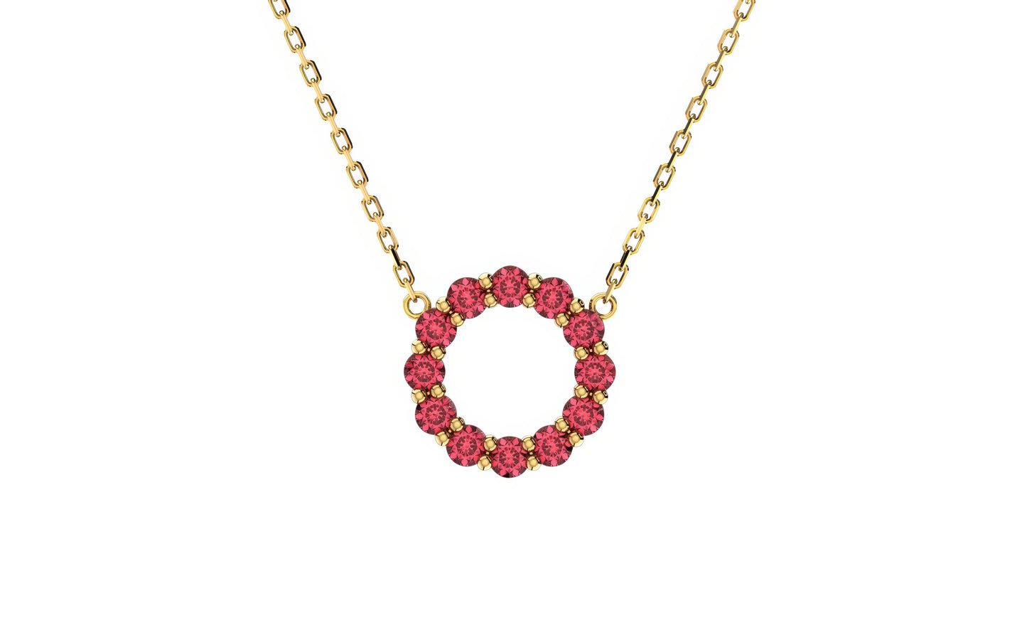 Aleksandra Ruby Birthstone Necklace in 14k Gold