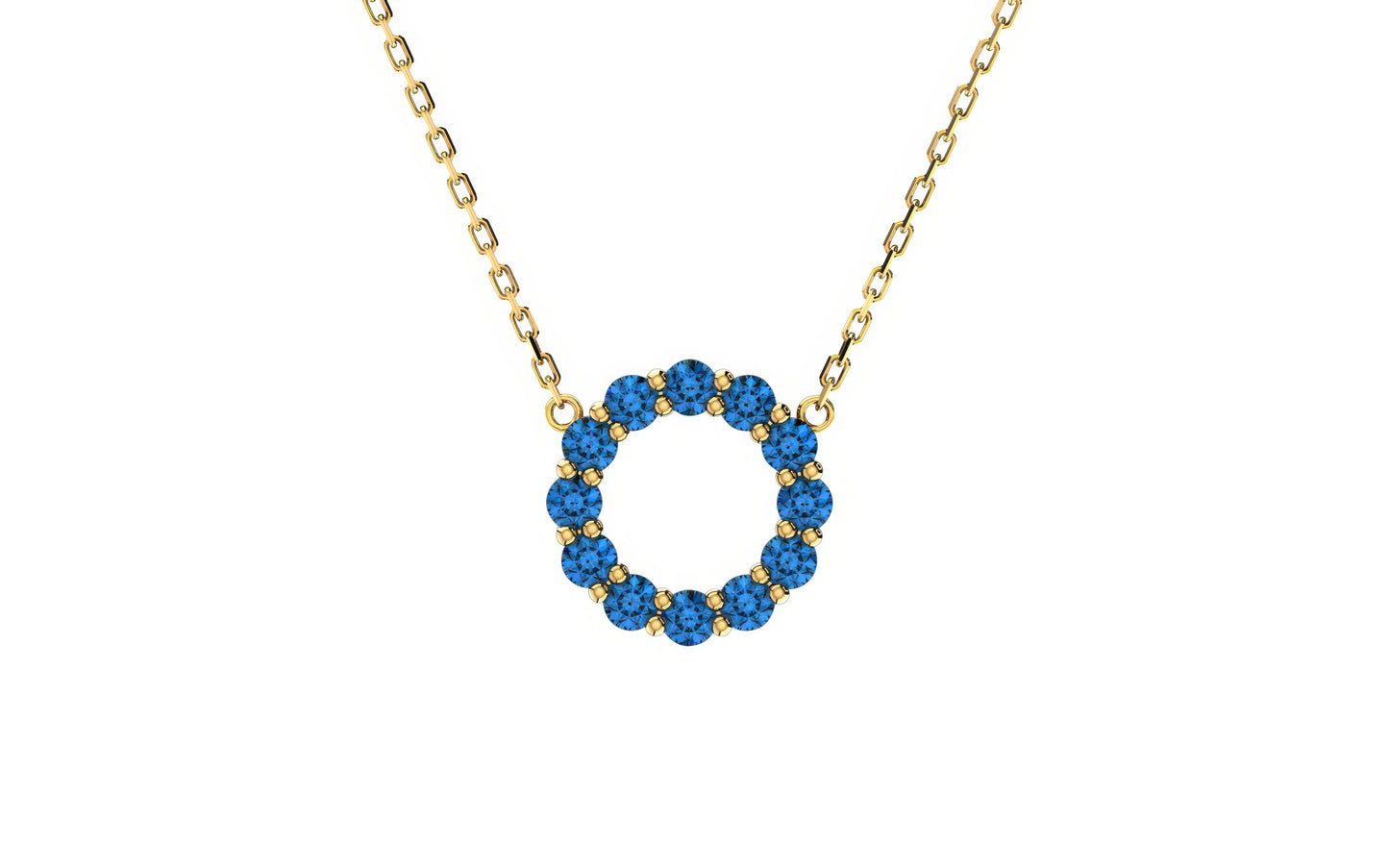 Aleksandra Sapphire Birthstone Necklace in 14k Gold