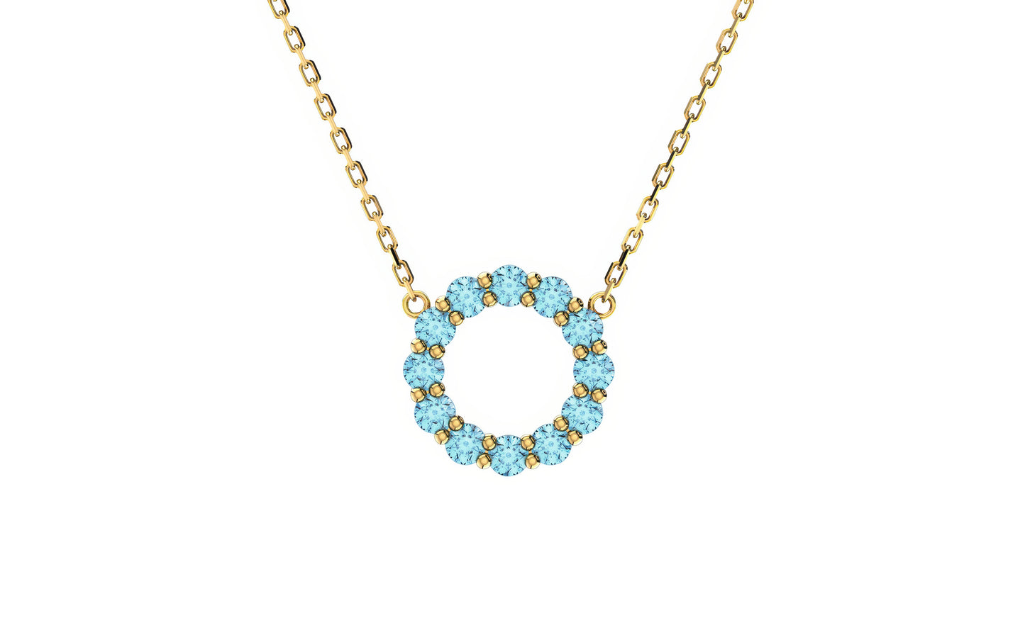 Aleksandra Topaz Birthstone Necklace in 14k Gold