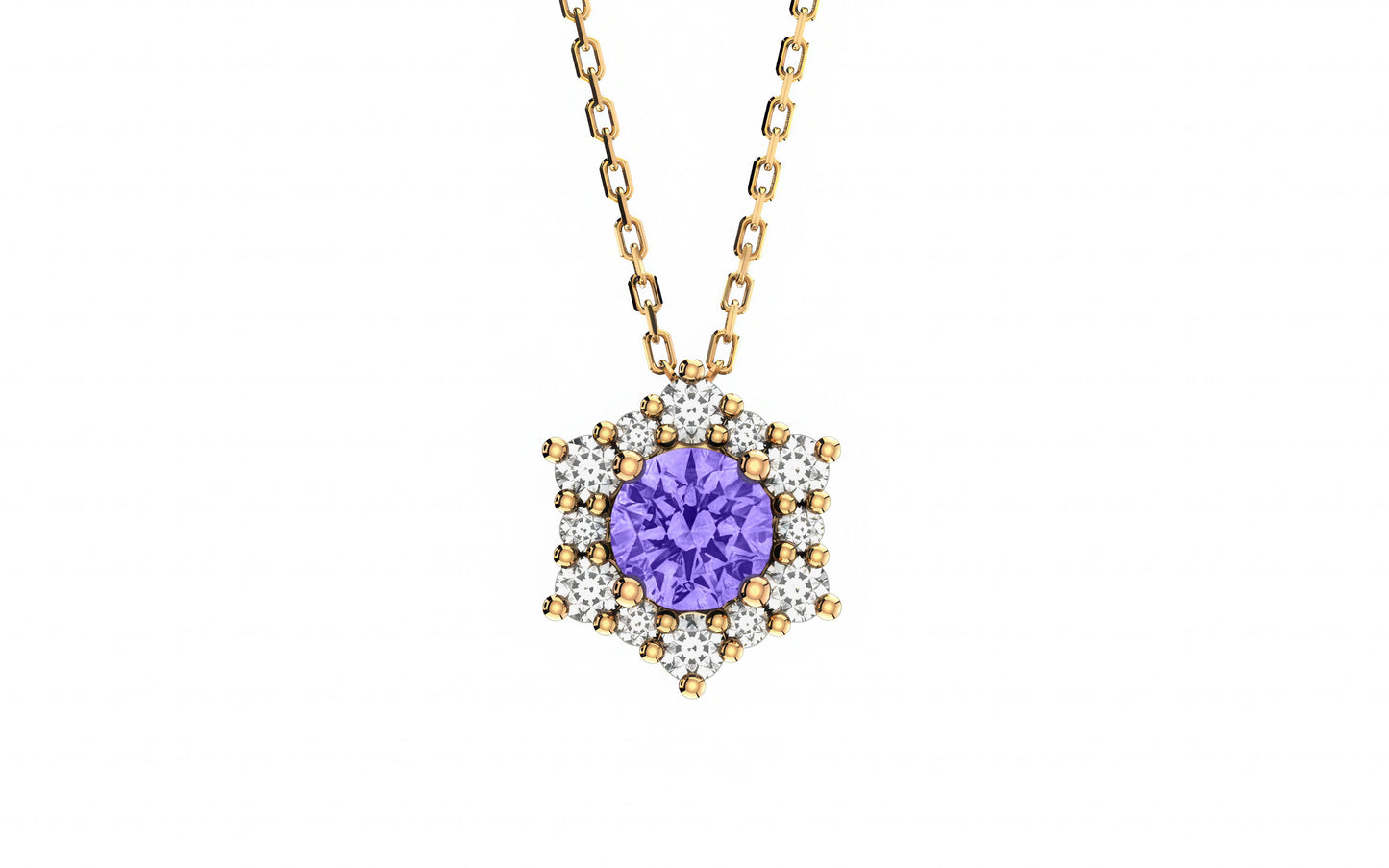 Valentina Amethyst Birthstone Necklace in 14k Gold