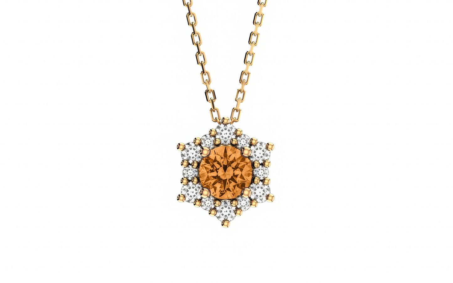Valentina Citrine Birthstone Necklace in 14k Gold