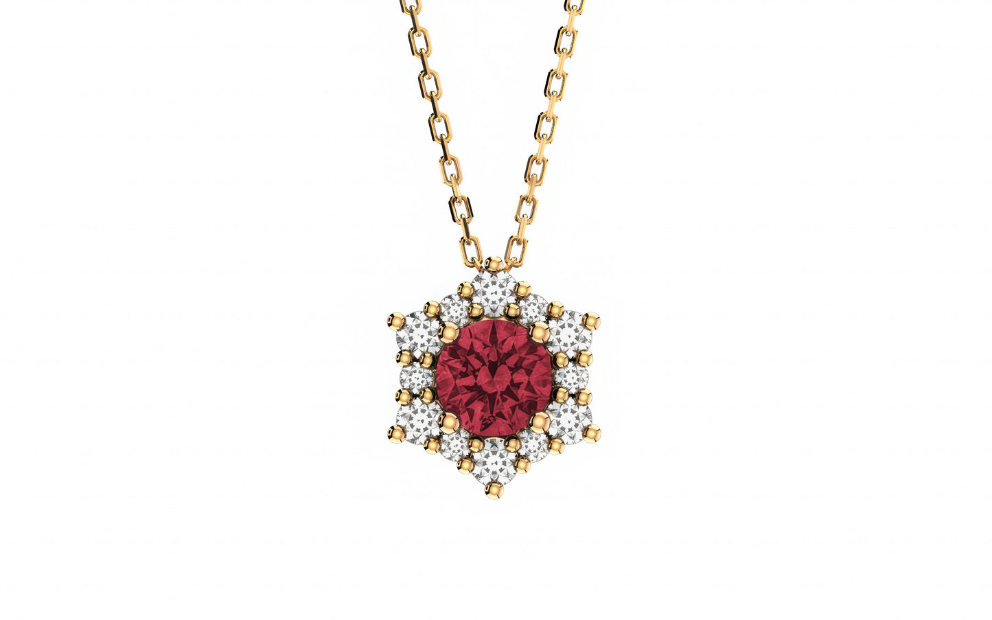 Valentina Garnet Birthstone Necklace in 14k Gold
