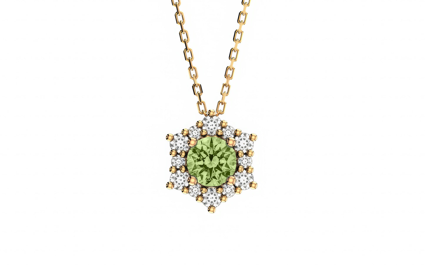 Valentina Peridot Birthstone Necklace in 14k Gold