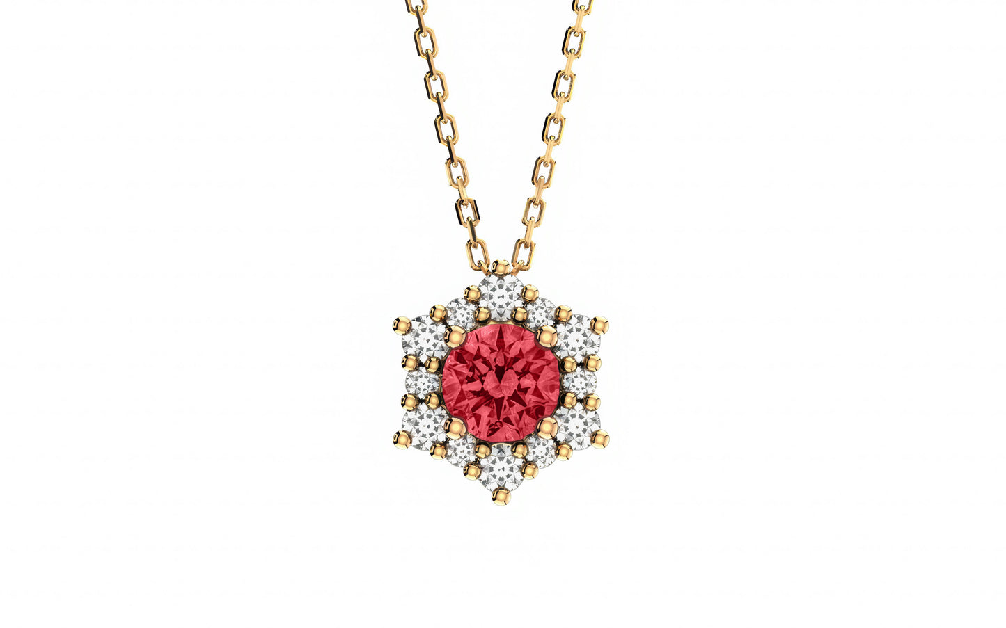 Valentina Ruby Birthstone Necklace in 14k Gold