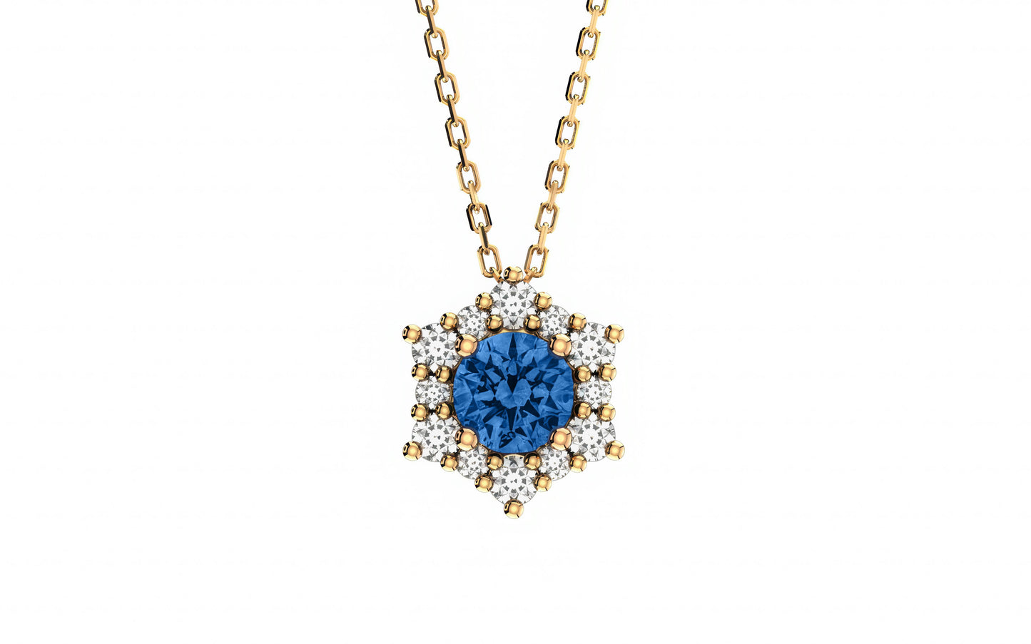 Valentina Sapphire Birthstone Necklace in 14k Gold