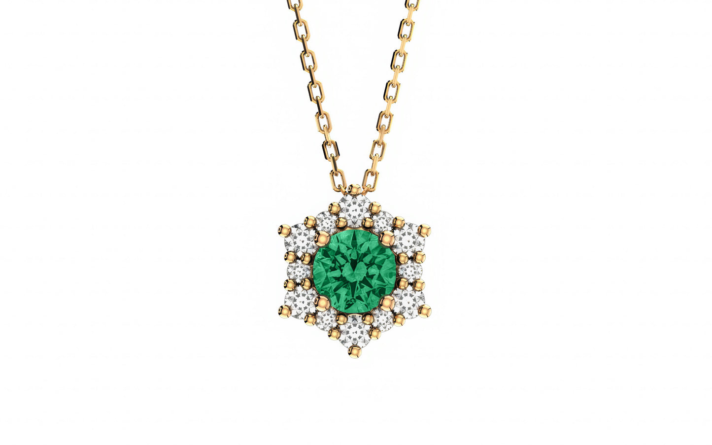 Valentina Emerald Birthstone Necklace in 14k Gold