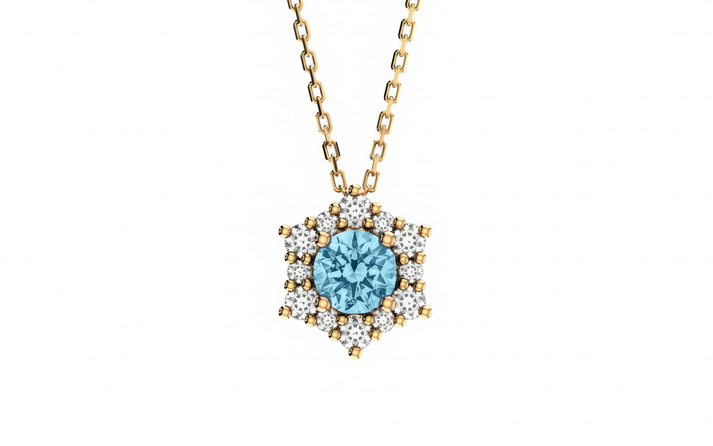 Valentina Topaz Birthstone Necklace in 14k Gold