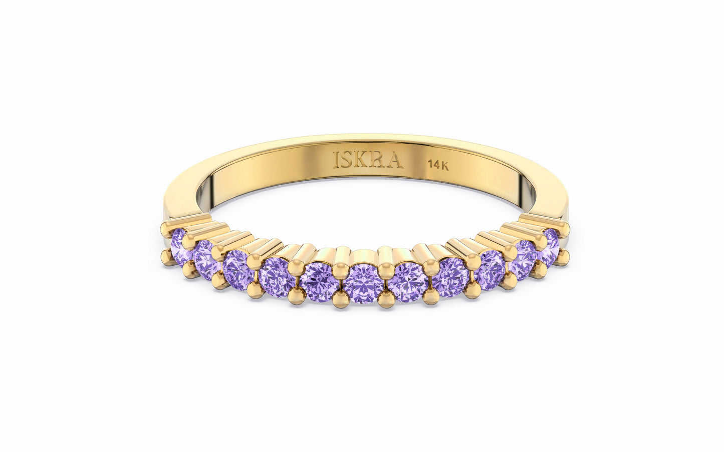 Ariana Stackable Amethyst Birthstone Ring in 14k Gold
