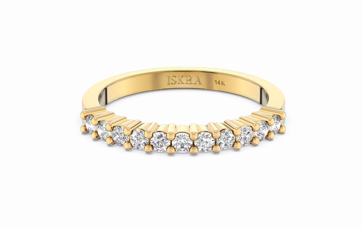 Ariana Stackable White Topaz Birthstone Ring in 14k Gold