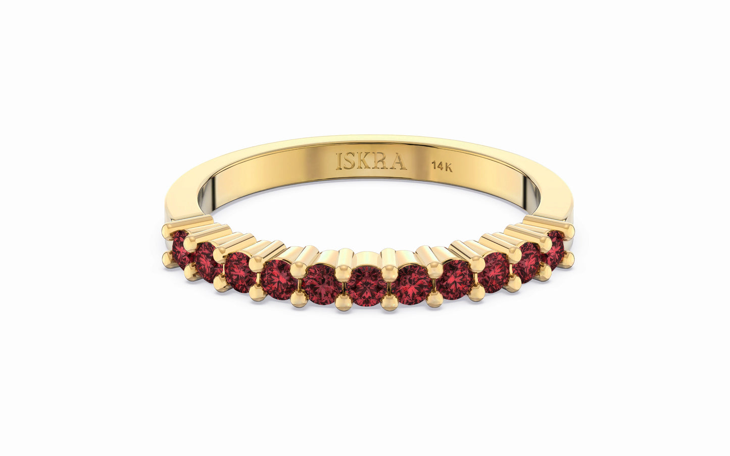 Ariana Stackable Garnet Birthstone Ring in 14k Gold