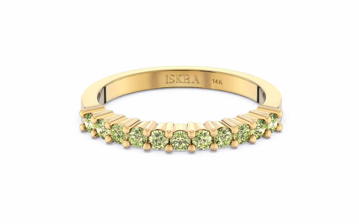 Ariana Stackable Peridot Birthstone Ring in 14k Gold