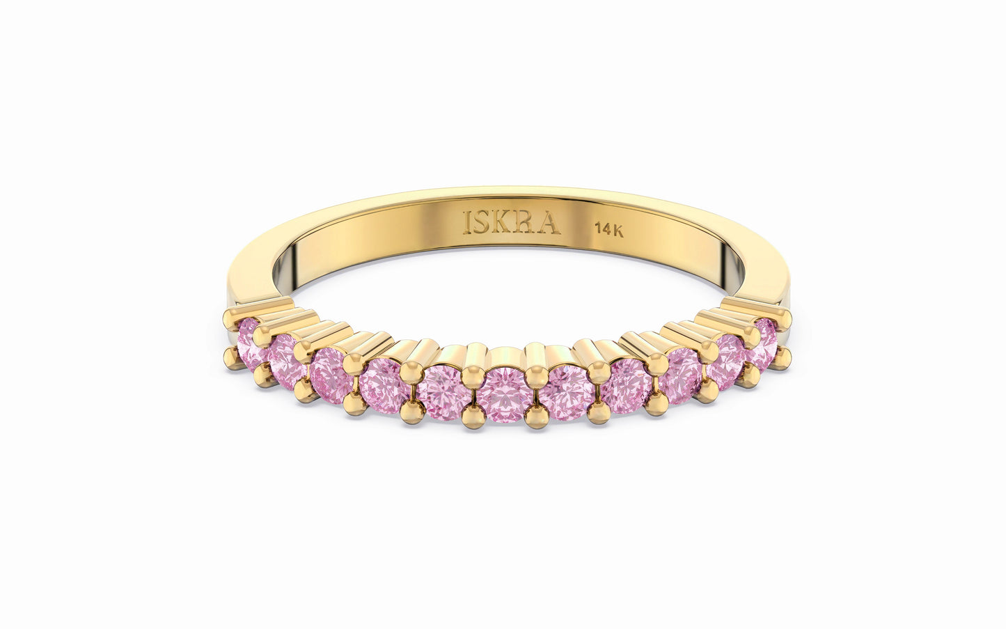 Ariana Stackable Stackable Pink Sapphire Birthstone Ring in 14k Gold