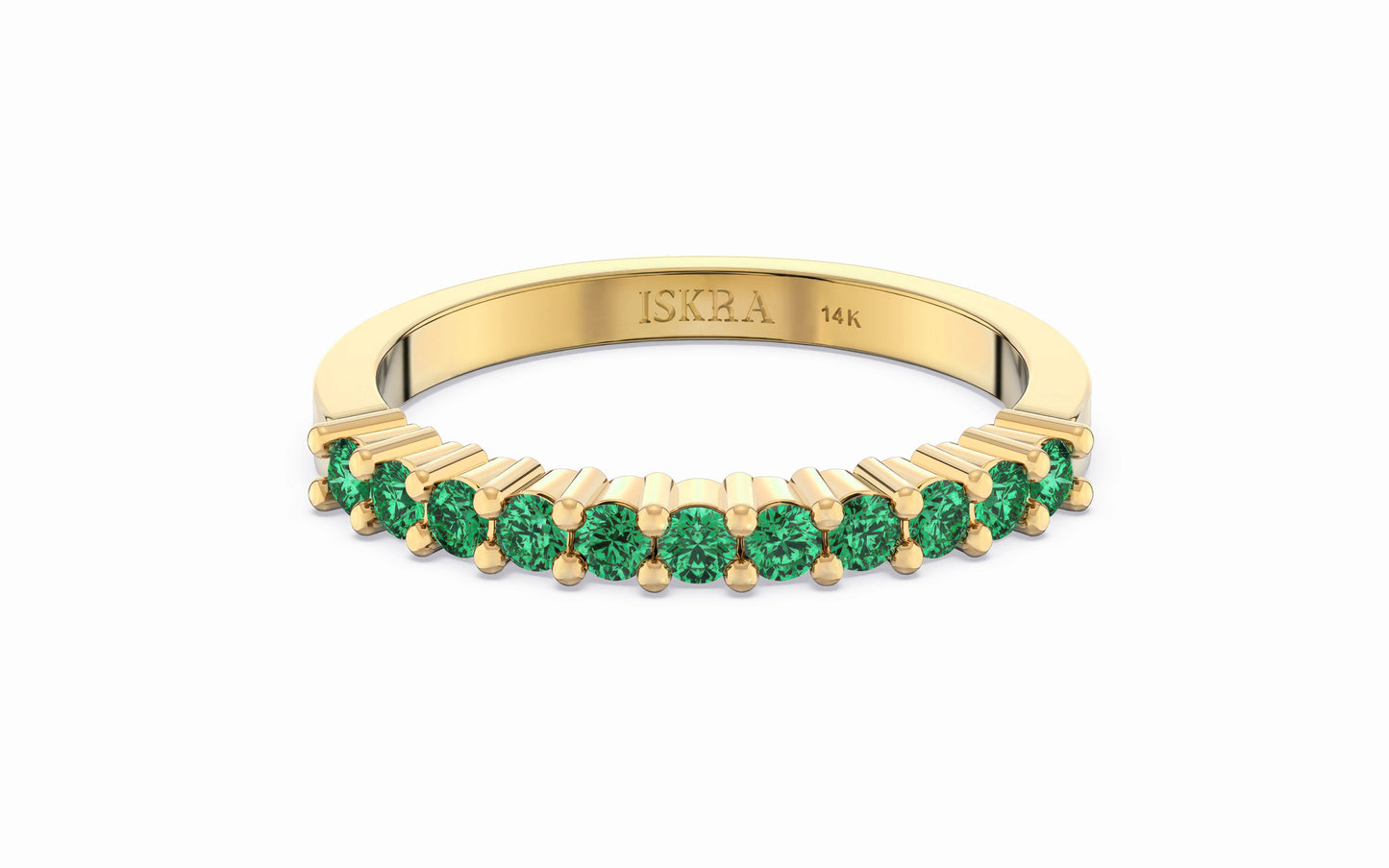 Ariana Stackable Emerald Birthstone Ring in 14k Gold