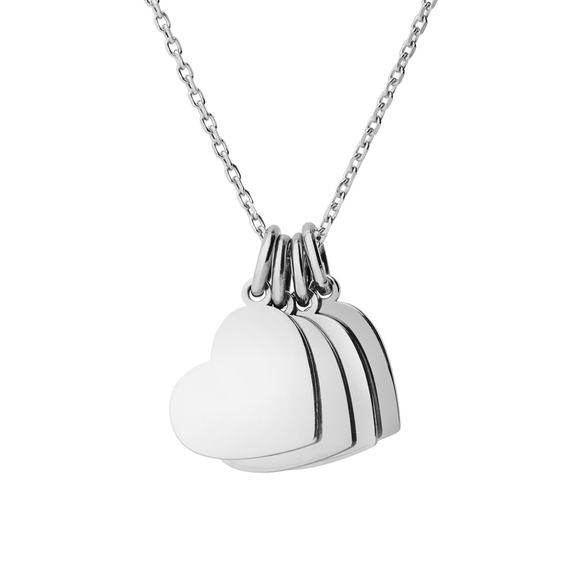 Personalized 4 Little Heart Necklace in 14k Gold