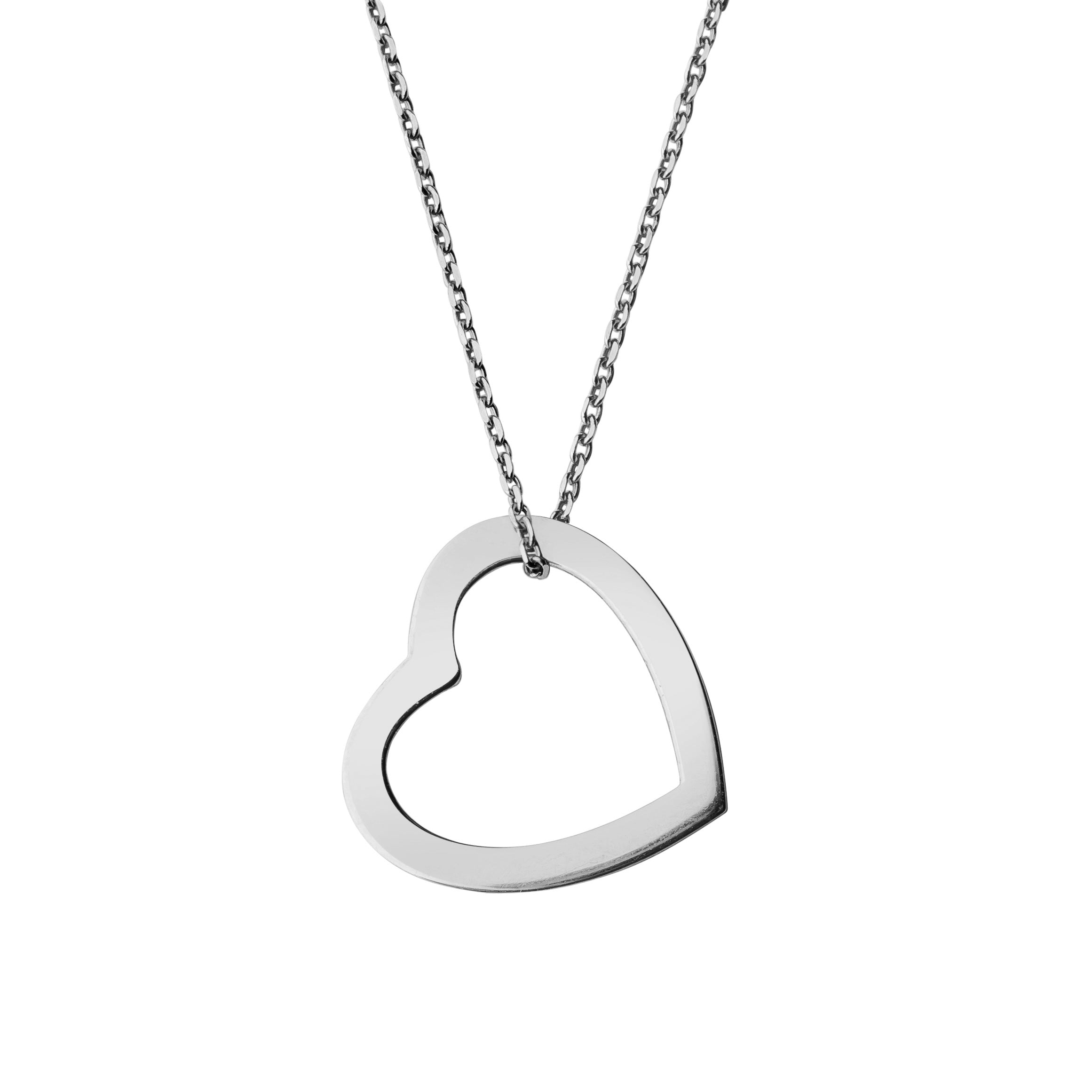 Personalized 1 Hollow Heart Necklace in 14k Gold – Iskra Jewelry