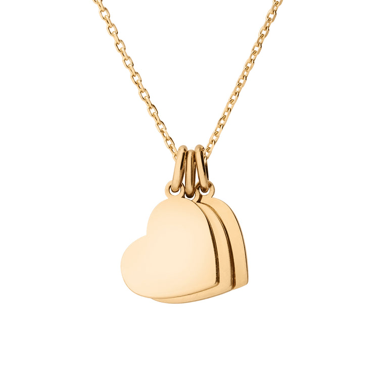 Personalized 3 Little Heart Necklace in 14k Gold