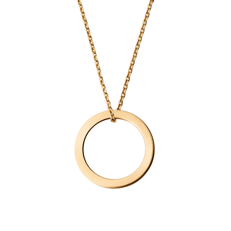 Personalized 1 Circle Necklace in 14k Gold