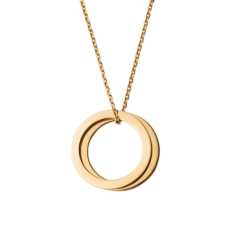 Personalized 2 Circle Necklace in 14k Gold