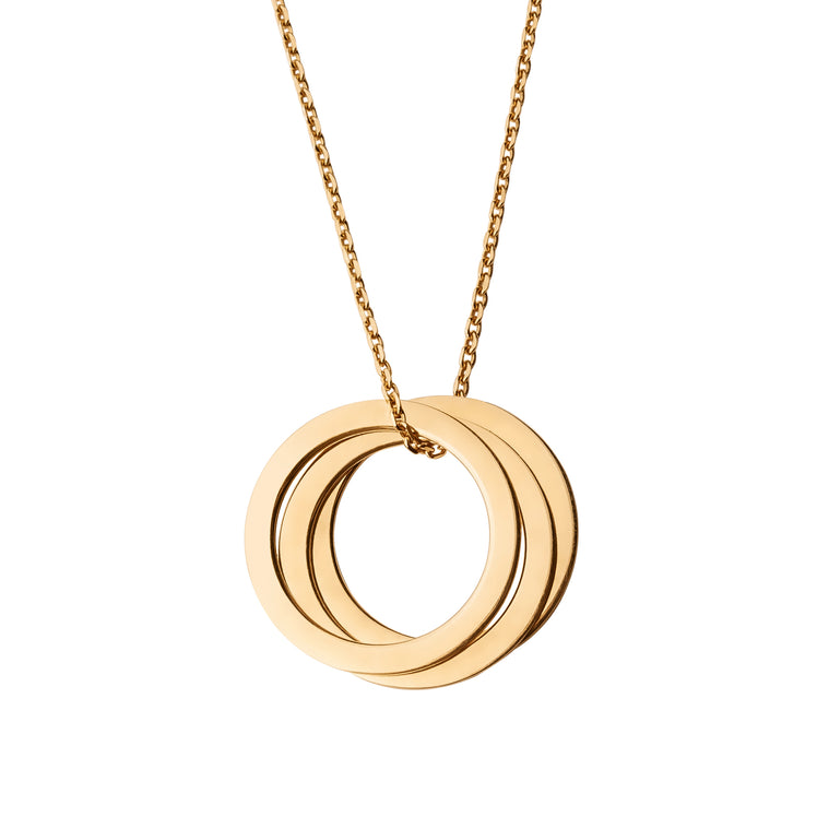 Personalized 3 Circle Necklace in 14k Gold