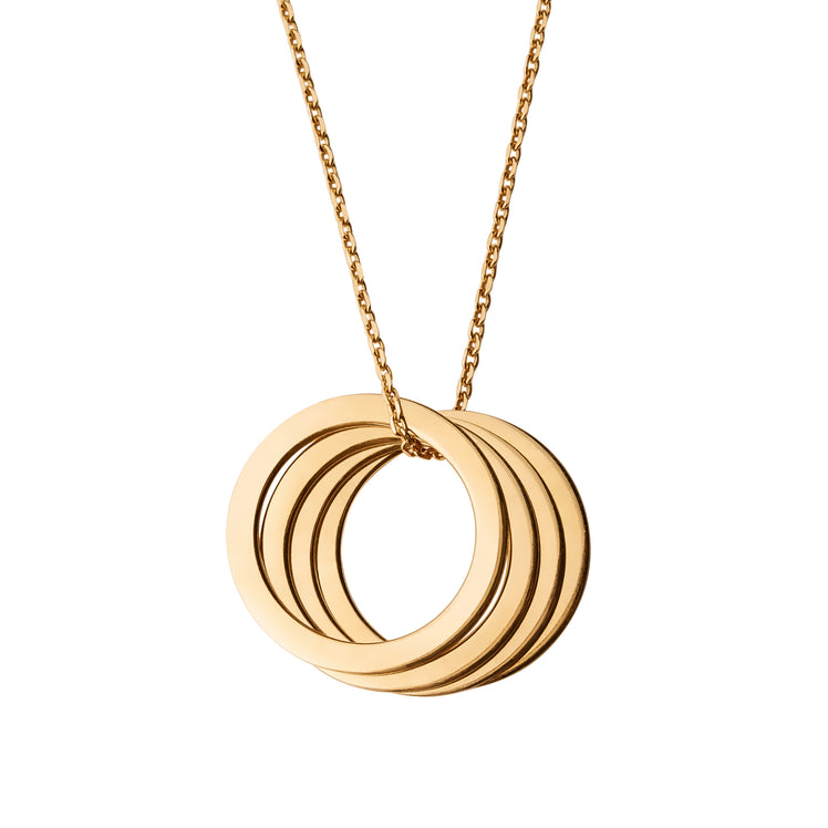 Personalized 4 Circle Necklace in 14k Gold