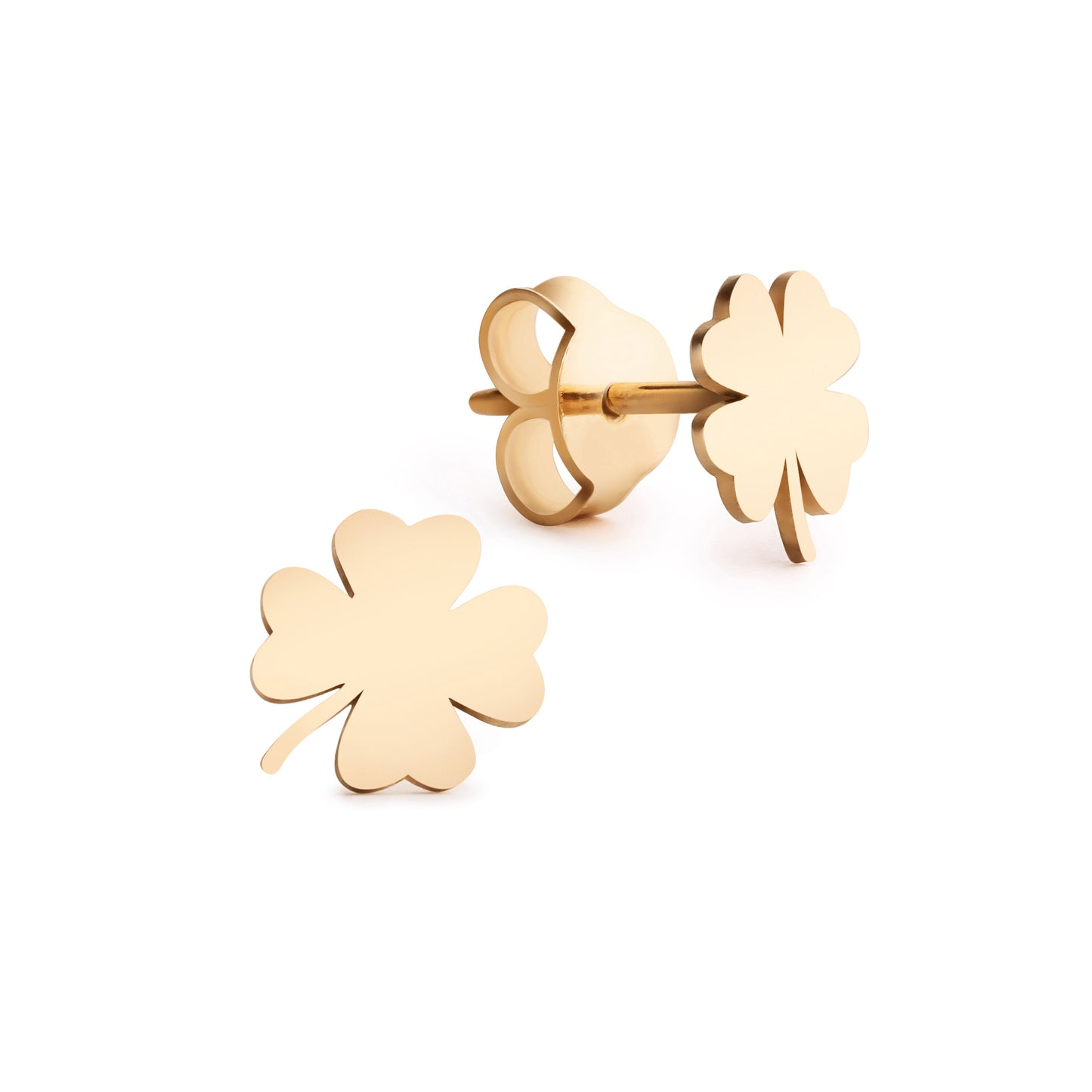 Personalized Clover Earrings in 14k Gold