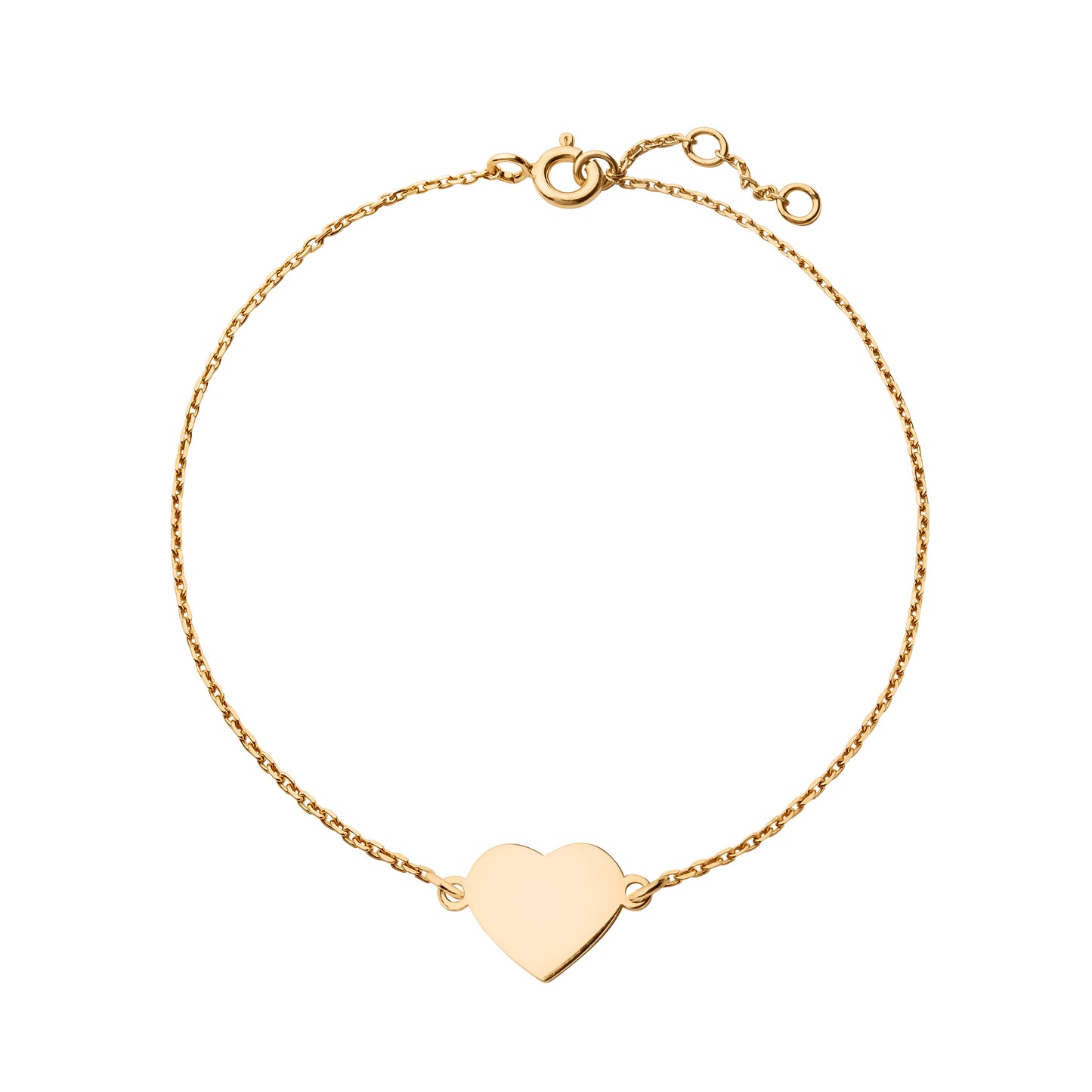 Personalized Heart Bracelet in 14k Gold