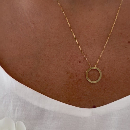 Forever Circle Necklace, FOREVER, yellow gold tone, lifestyle video