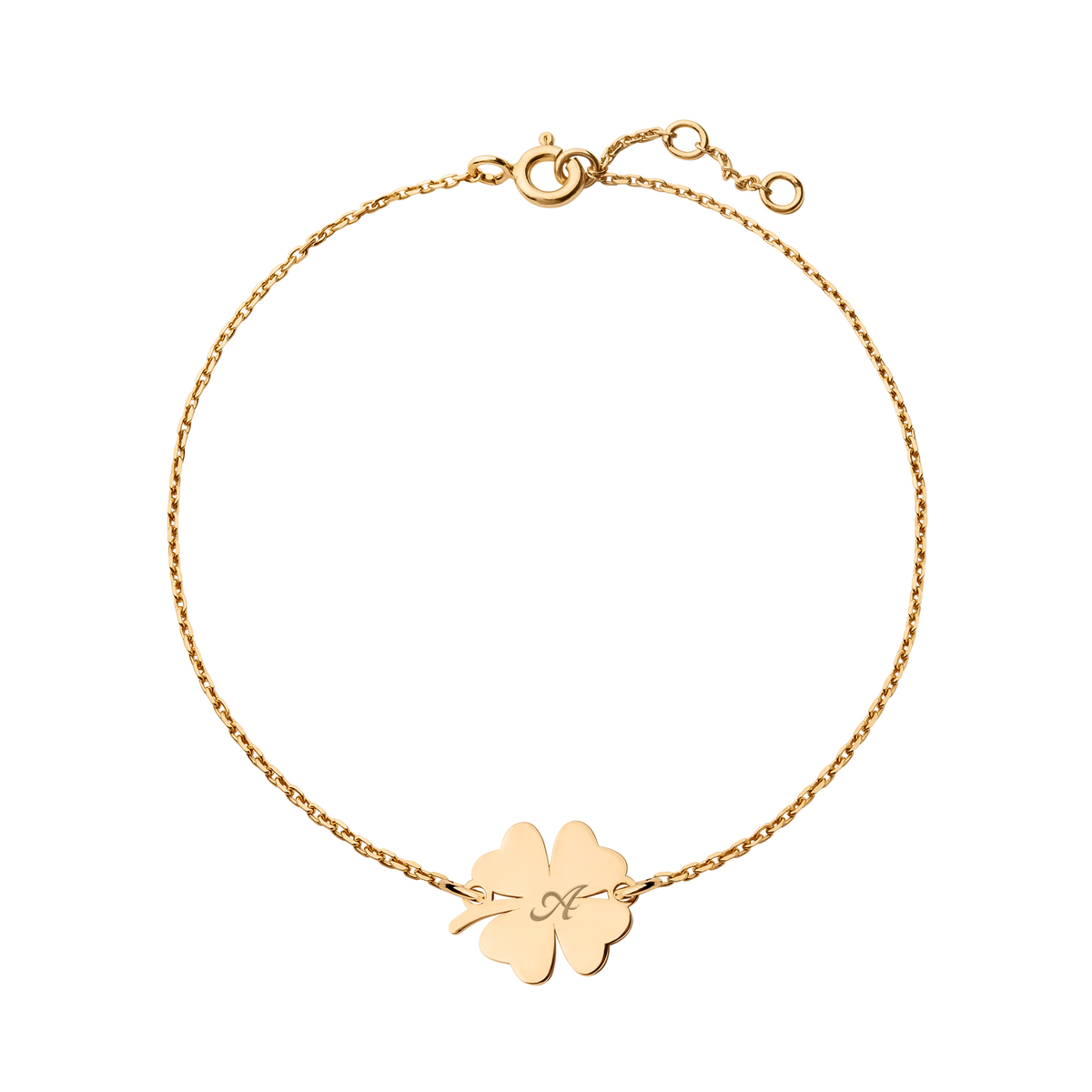 14k yellow gold / pisani / personalized_clover_bracelet