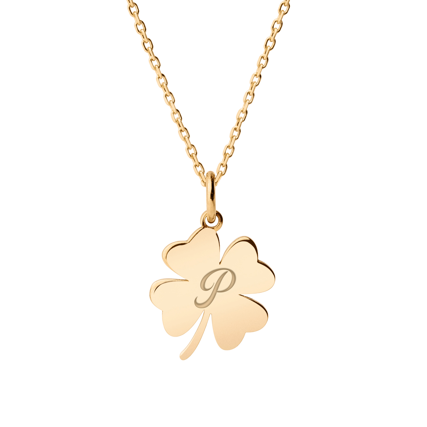 gold / pisani / personalized_clover_necklace