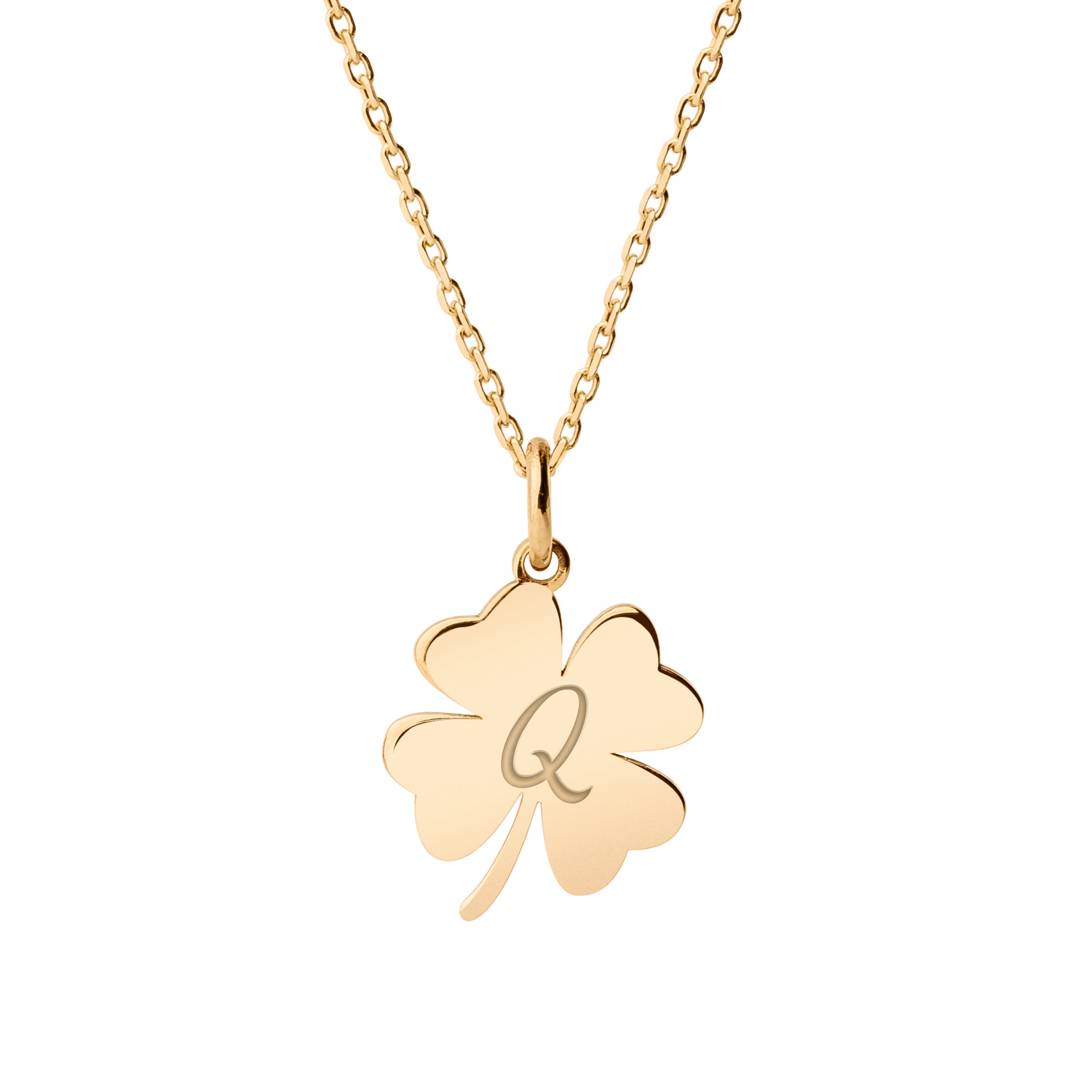 gold / pisani / personalized_clover_necklace
