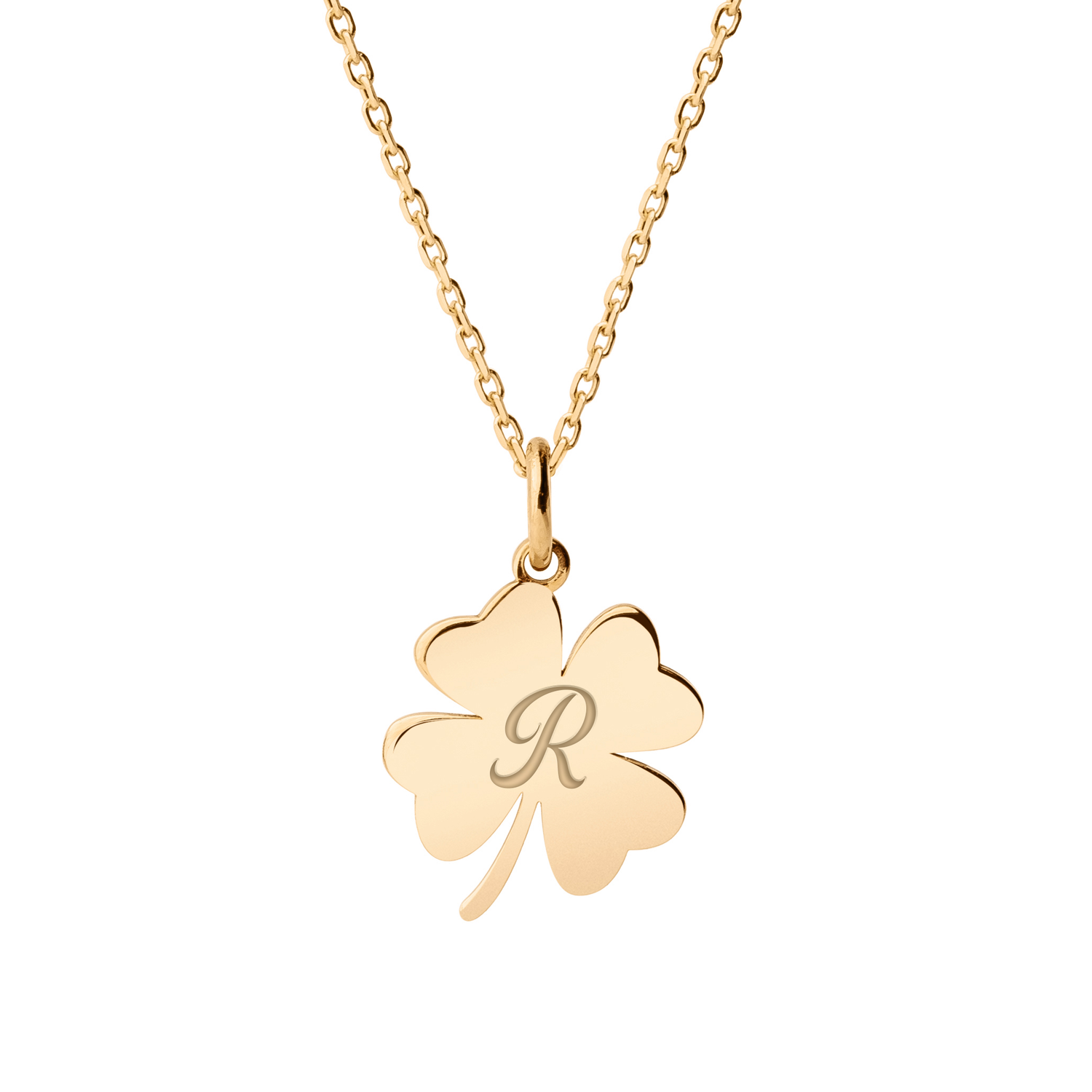 gold / pisani / personalized_clover_necklace