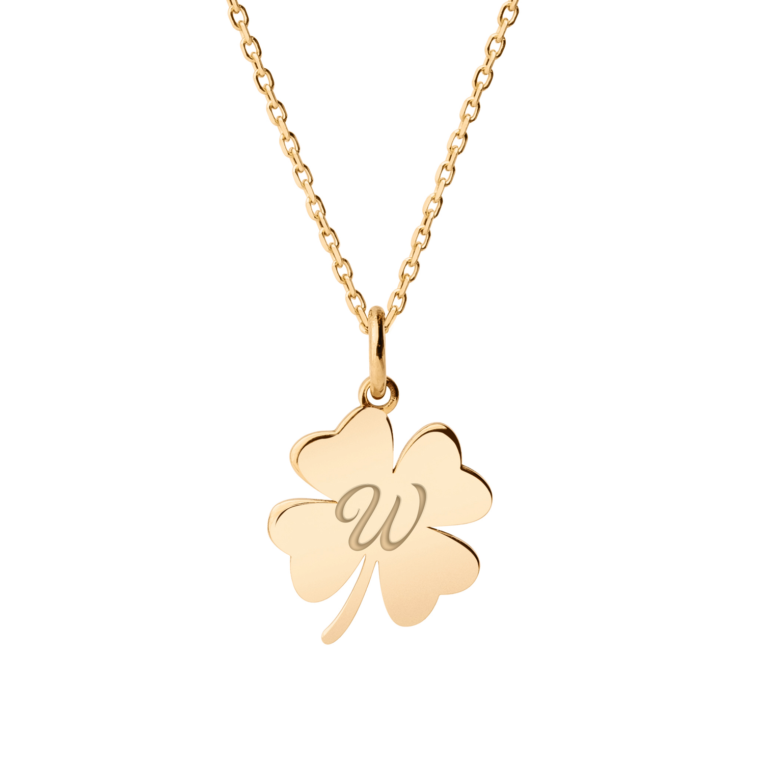 gold / pisani / personalized_clover_necklace