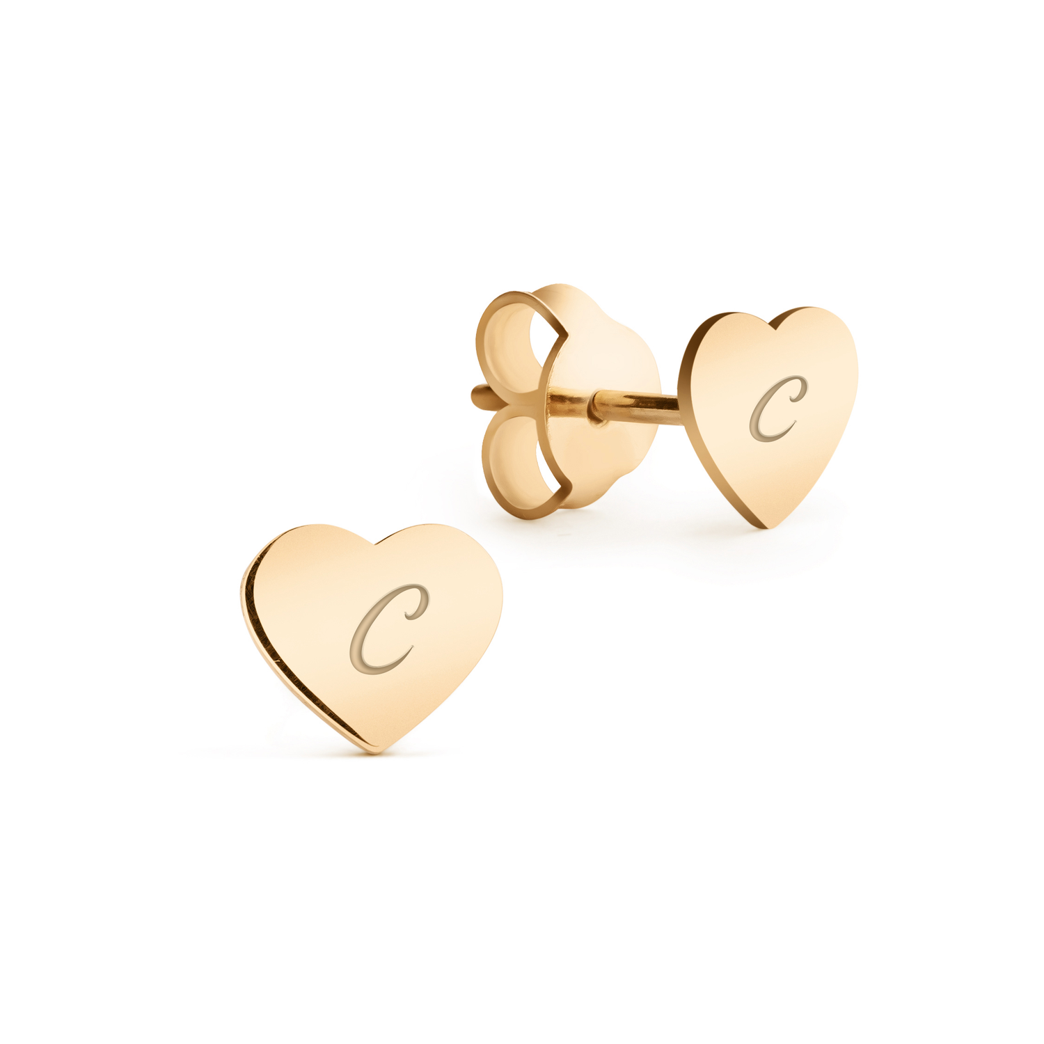 14k yellow gold / pisani / personalized_heart_earrings