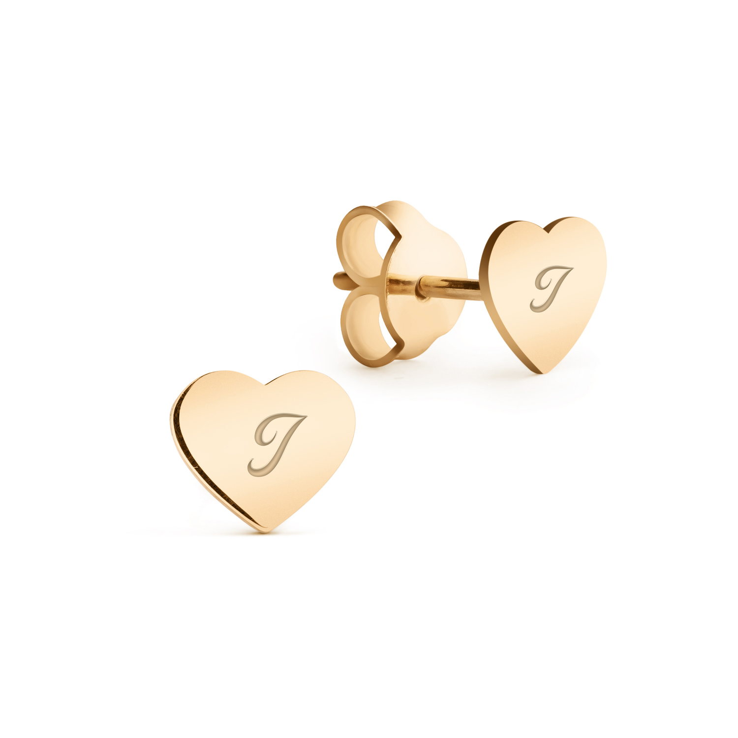14k yellow gold / pisani / personalized_heart_earrings